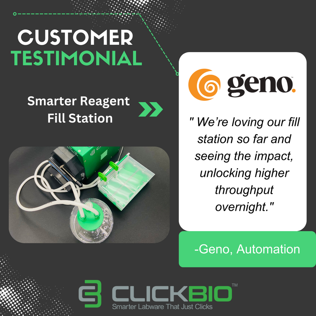 Customer (Geno) testimonial for Smarter Reagent Fill Station
